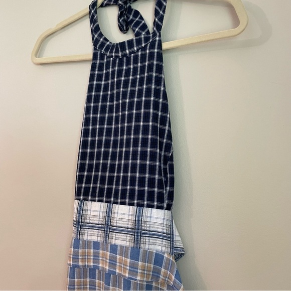 Urban Outfitters Plaid Patchwork Halter Open Back Tie Midi Dress - Picture 9 of 14